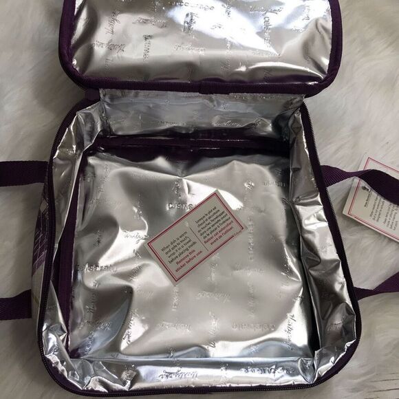 Thirty One 31 Perfect Potluck Plum Plaid Square Thermal Casserole Carrier - Picture 2 of 6